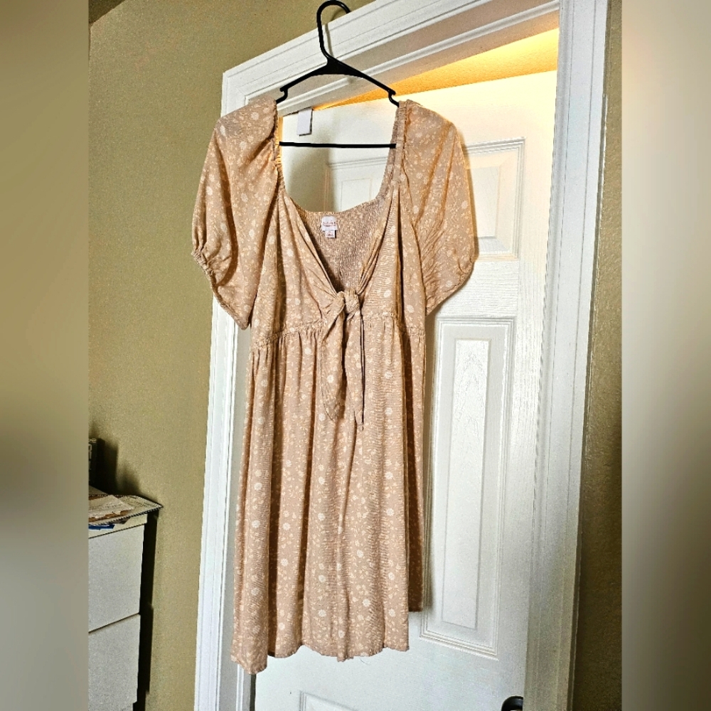 Neutral floral dress